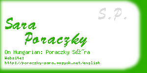 sara poraczky business card